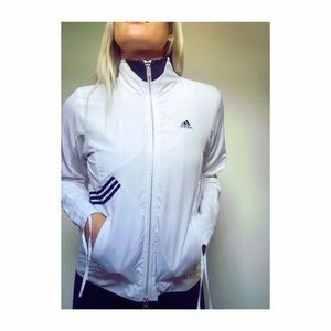 Adidas white track wind jacket
