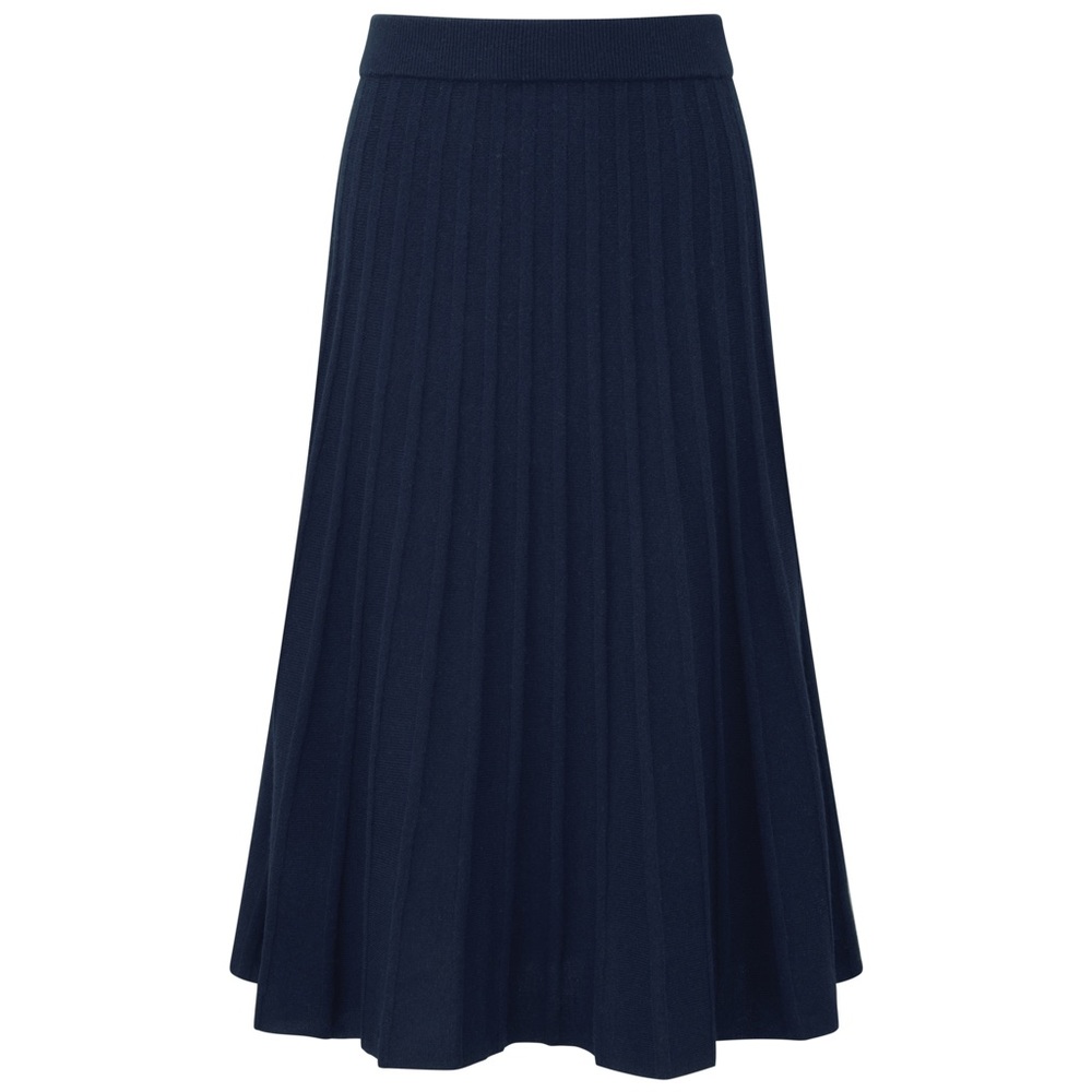 Pure Collection silk/cashmere skirt - Navy