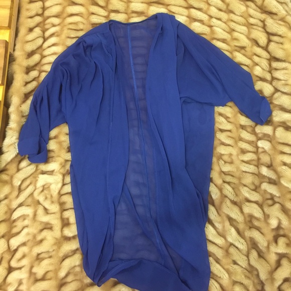 American Apparel Sweaters - long royal blue kimono from american apparel