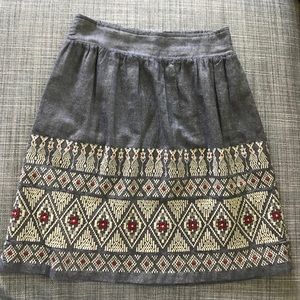 Lucky Brand embroidered chambray skirt