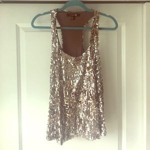 Brown sequined top