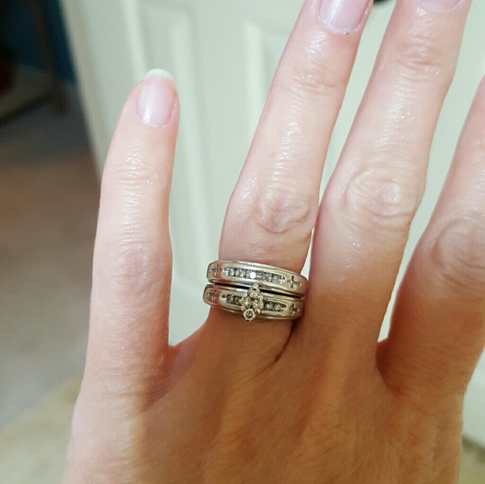SOLD******Sterling silver wedding set