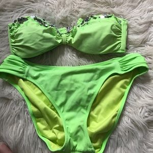 Victoria's Secret sequin bandeau bikini top set