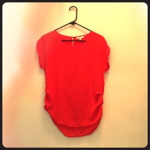 Pink ruffled hip top