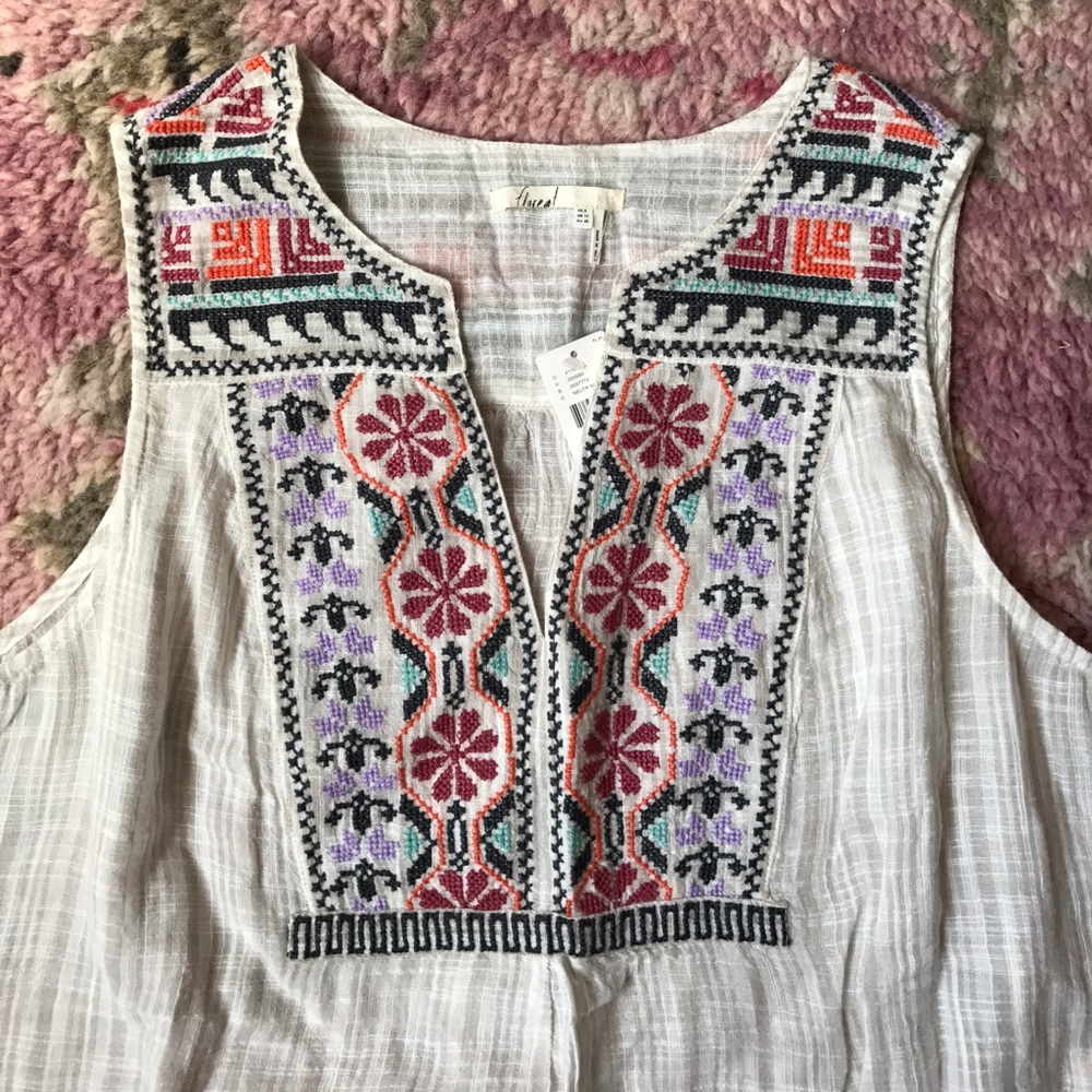 Anthropologie Embroidered Tank Tunic - Picture 3 of 4