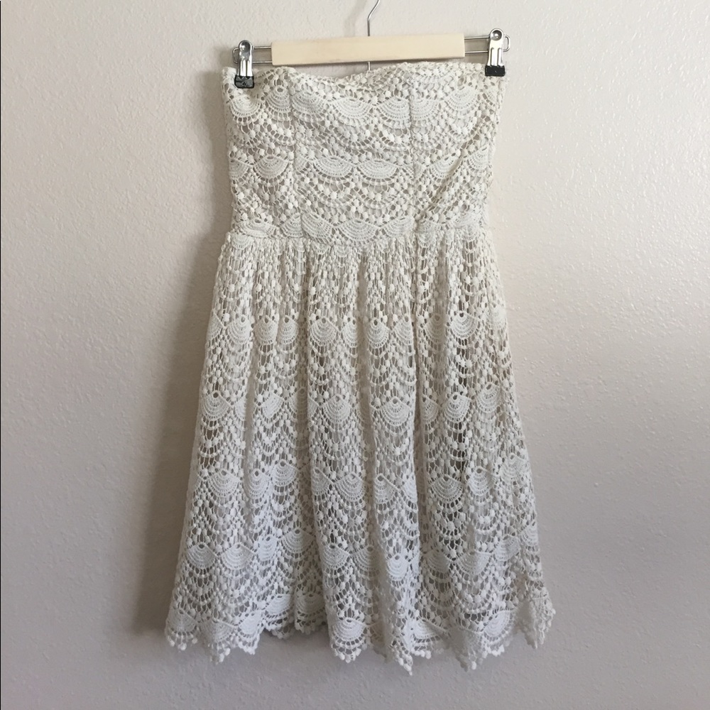 Vanity Strapless Cream/Lace Dress