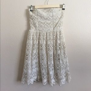 Vanity Strapless Cream/Lace Dress