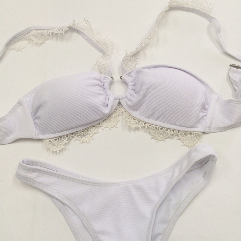White Ribbed Crochet Bikini - Picture 3 of 3