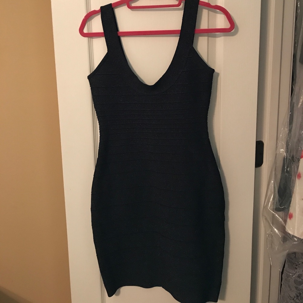 Herve Leger Blue metallic Bandage dress SZ small
