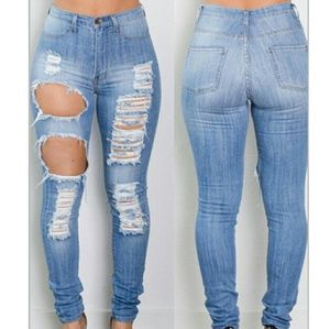 Distressed jeans