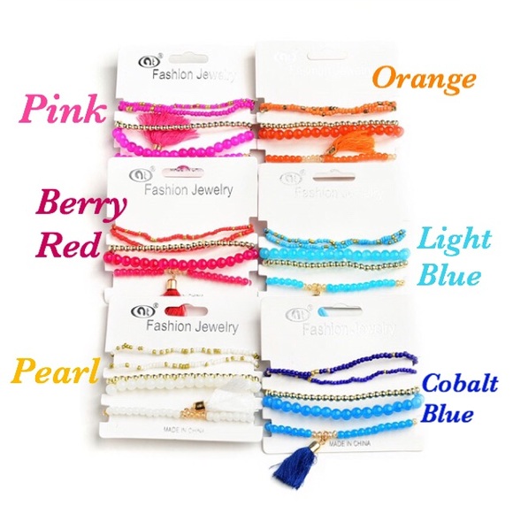 Tassel Bracelet in Berry Red - Picture 2 of 2