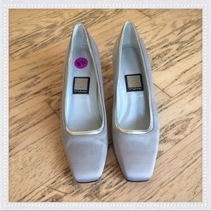 Silver Square Toe Heels