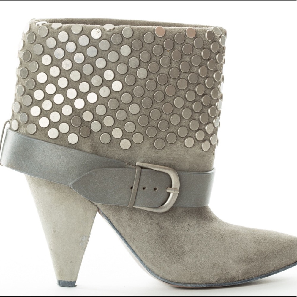 Rosegold gray stud booties 7.5
