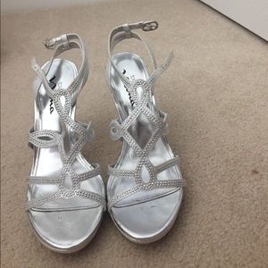 Silver strappy heels!