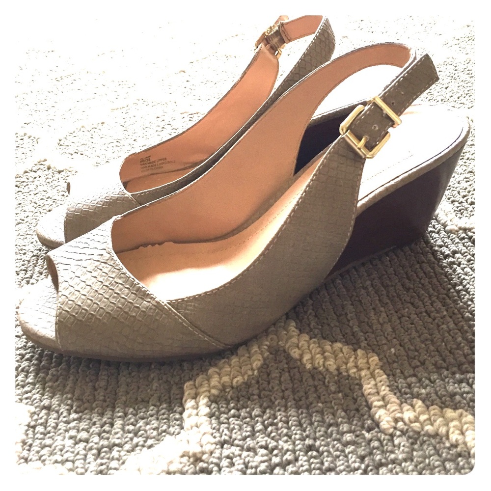 BCBGeneration Open Toe Wedge Sling backs