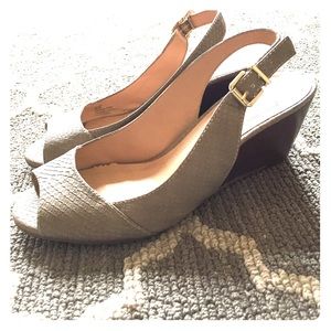 BCBGeneration Open Toe Wedge Sling backs