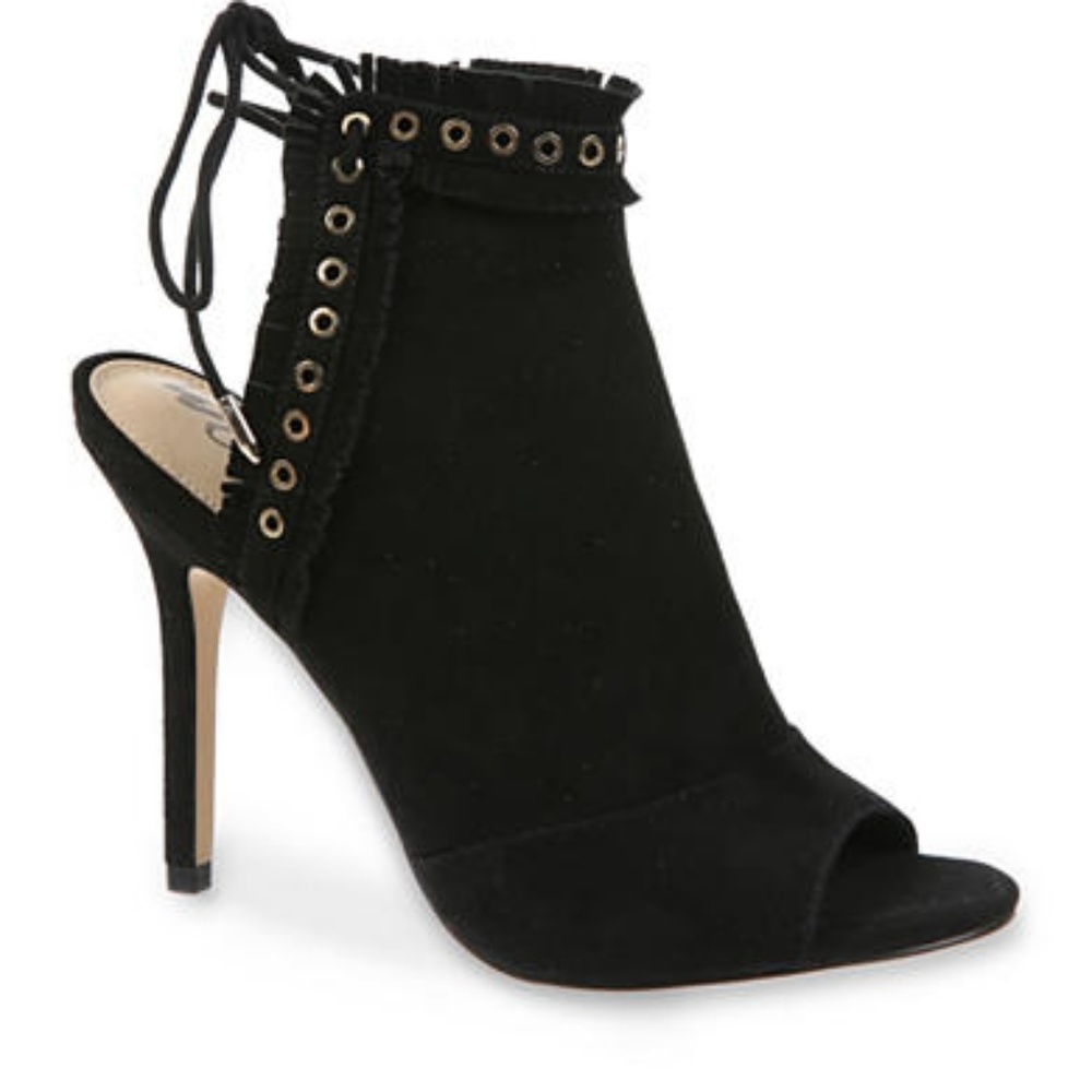New Sam Edelman Artie Black Suede Heels - Picture 2 of 8