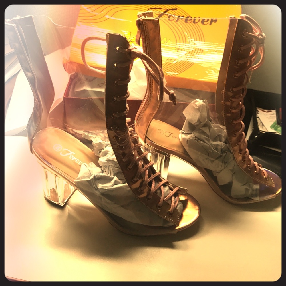Peep Toe Rose Gold Booties