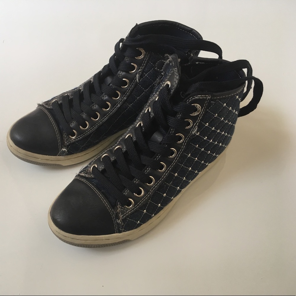 ✅ Gave✅ Geox High Tops Size 35 (3.5 US) Super Cool - Picture 1 of 4