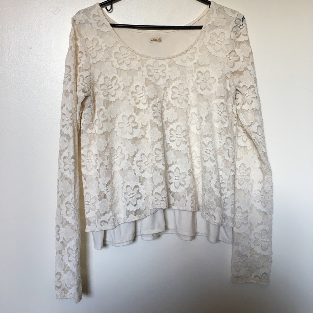 Hollister White Lace Swing Top