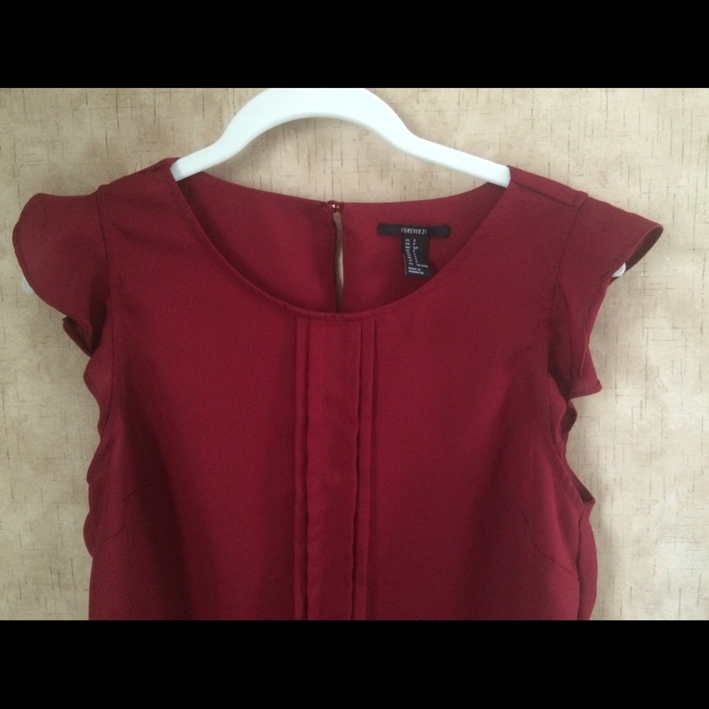 Dark red chiffon shirt