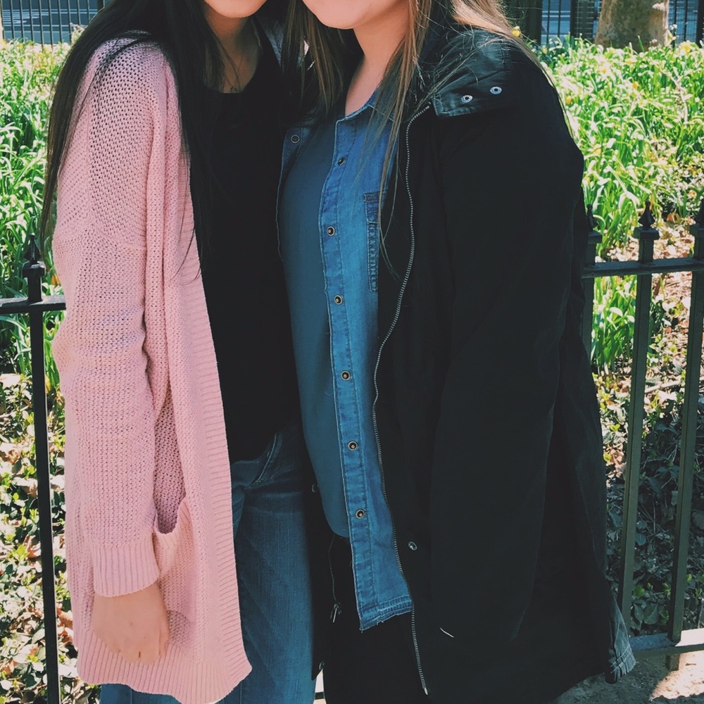 Pink cardigan