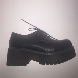 Black Platform Oxfords