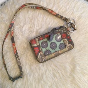 Vera Bradley wallet and lanyard