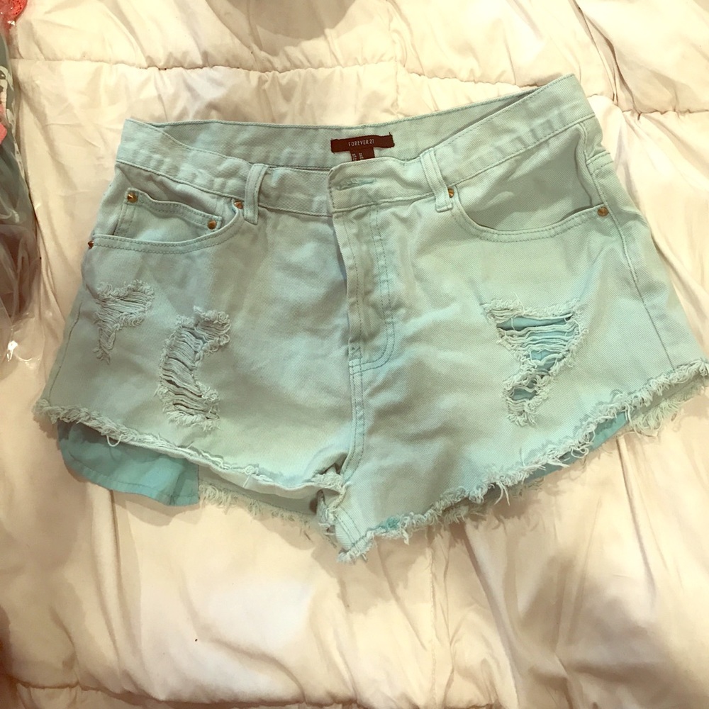 Mint High Waisted Shorts