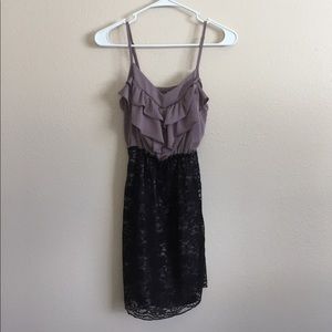 Xhilaration Dusty Purple & Black Lace Dress