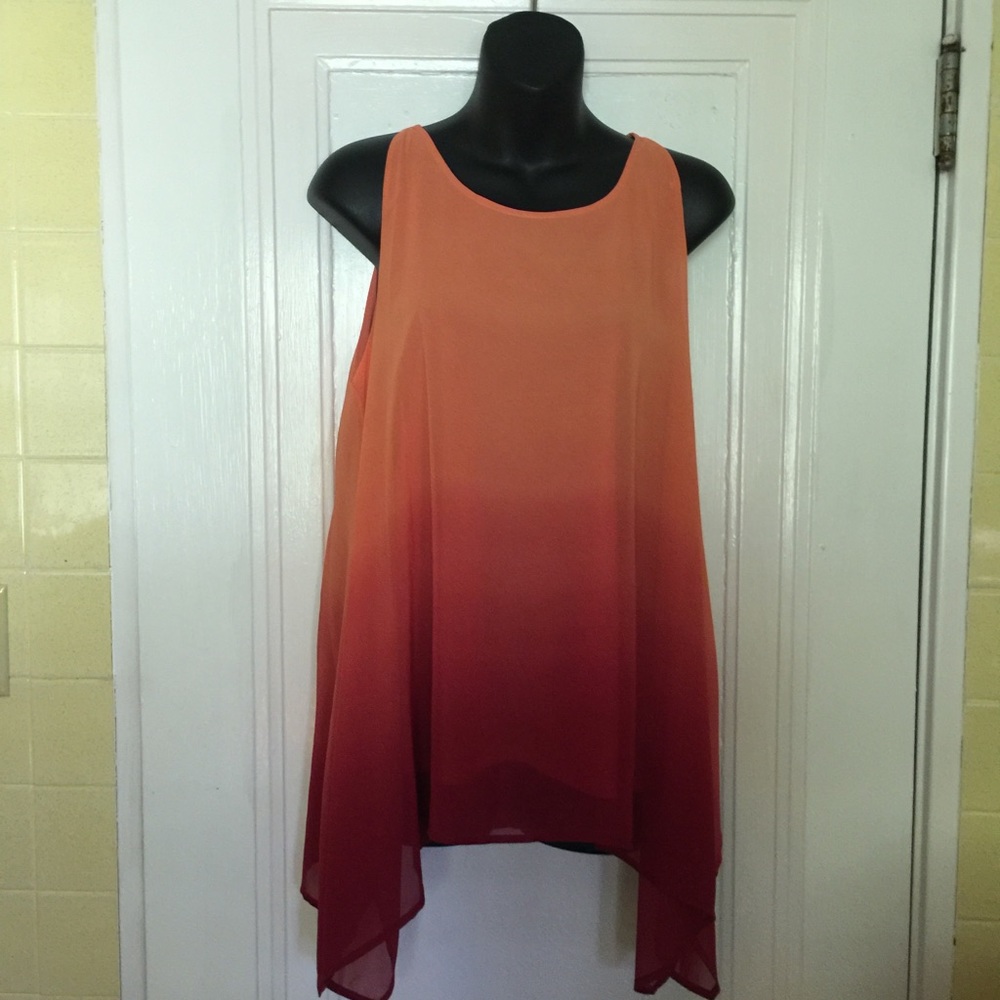 Orange and Red Ombré Sleeveless Top