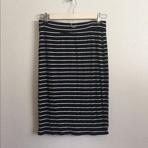 Joe B Black and White Striped Pencil Skirt