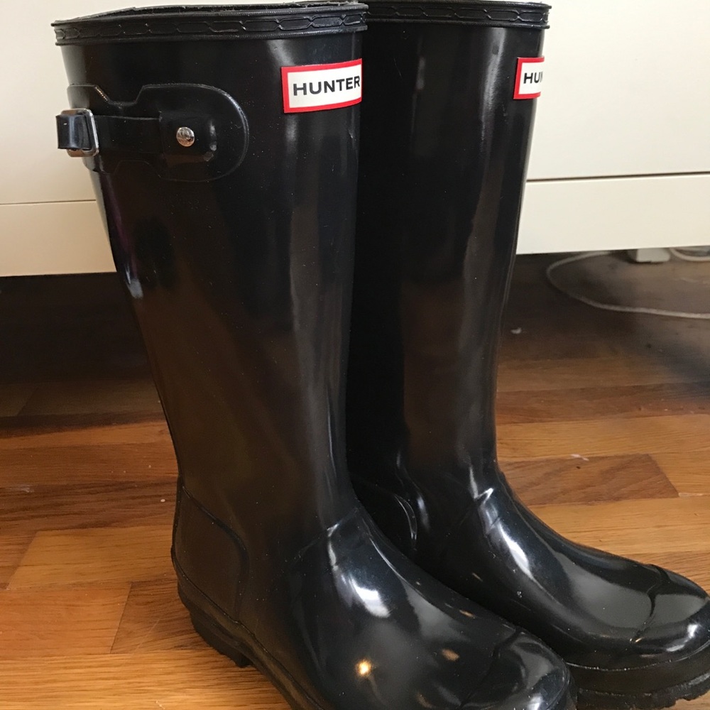 Black kids hunter rain boots