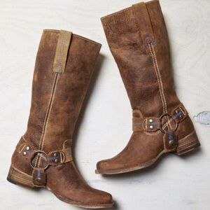 Bed Stu Brown Leather Western Harness Boots 8.5