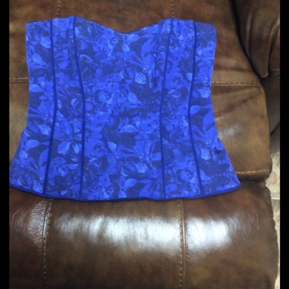 WHBM Blue Bustier corset top size 0