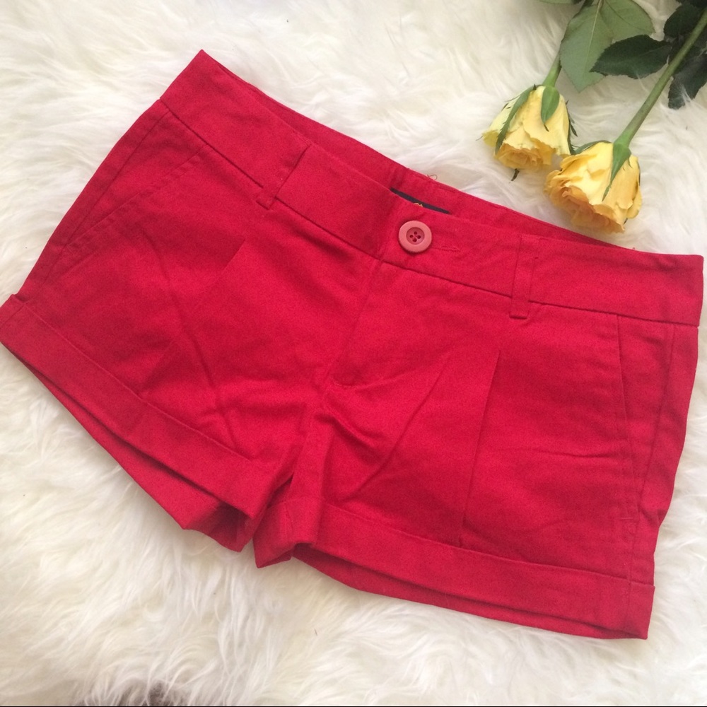 🆕 vintage pin up style Red Cotton Shorts ✨ S