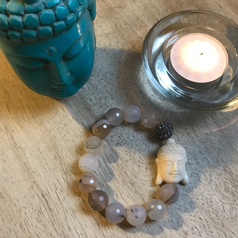 Boho chic Buddha stone bracelet