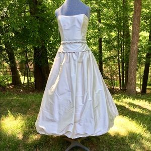 Paloma Blanca Tea Length Wedding Dress