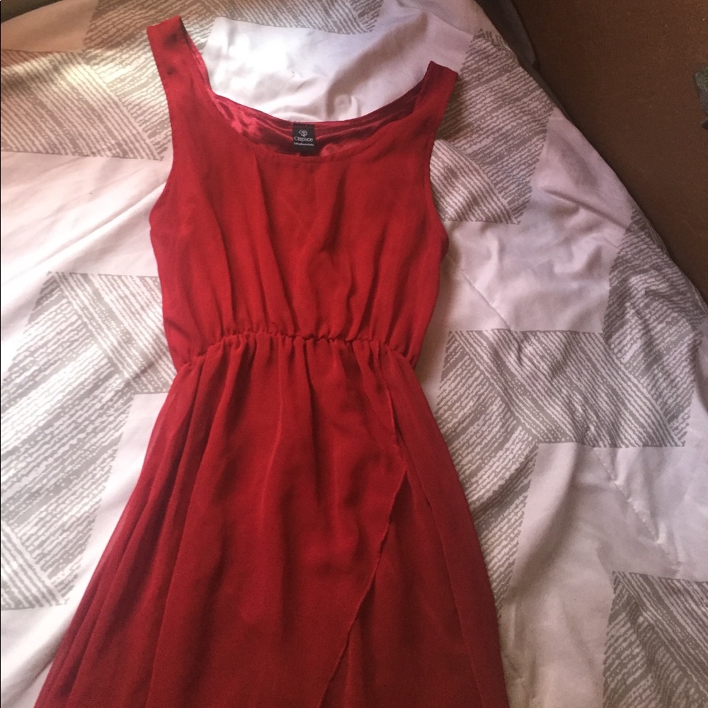 Red high low dress size medium