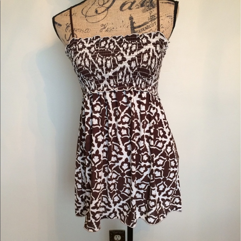 Max Studio lined top w/ elastic @top adj straps
