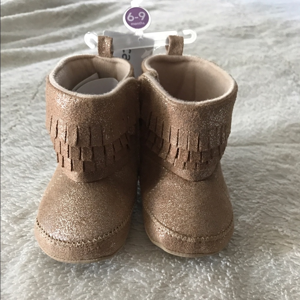 Carter's gold baby moccasins