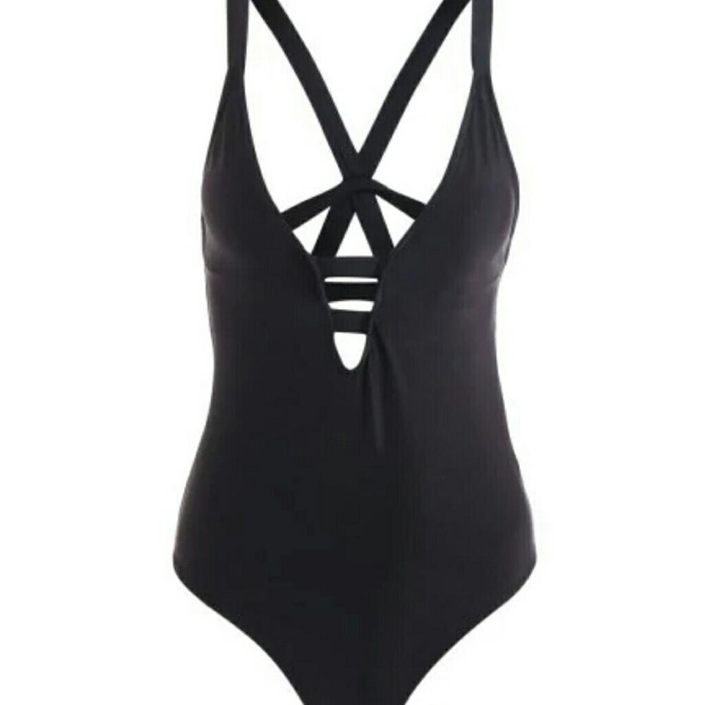 Black one piece swimsuit