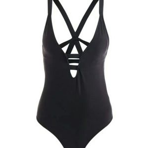 Black one piece swimsuit