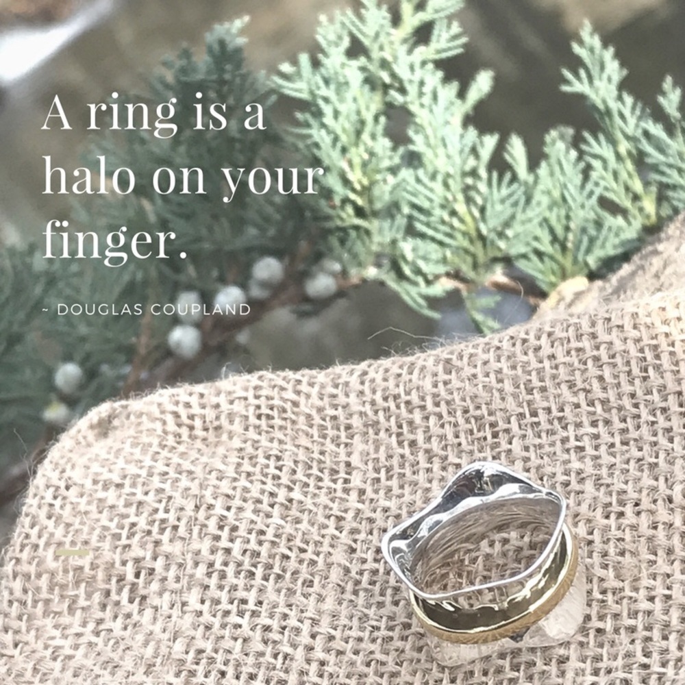 Two Tone Sterling Silver Spinner Ring