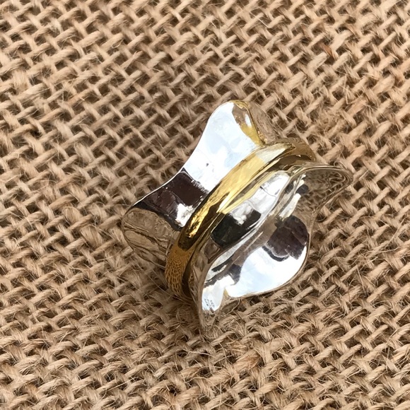 Two Tone Sterling Silver Spinner Ring - Picture 3 of 3