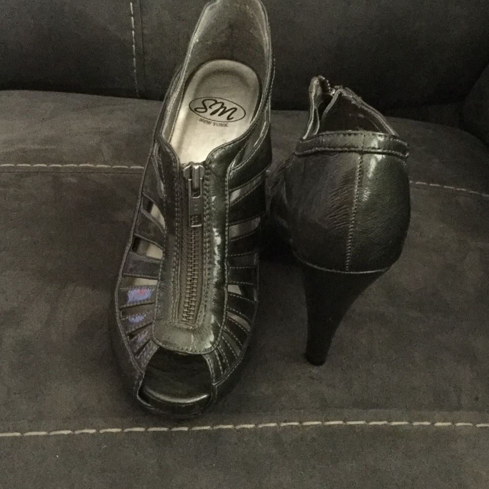 Grey Zippered Heels