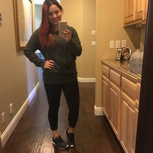 Army green crew neck sweatshirt