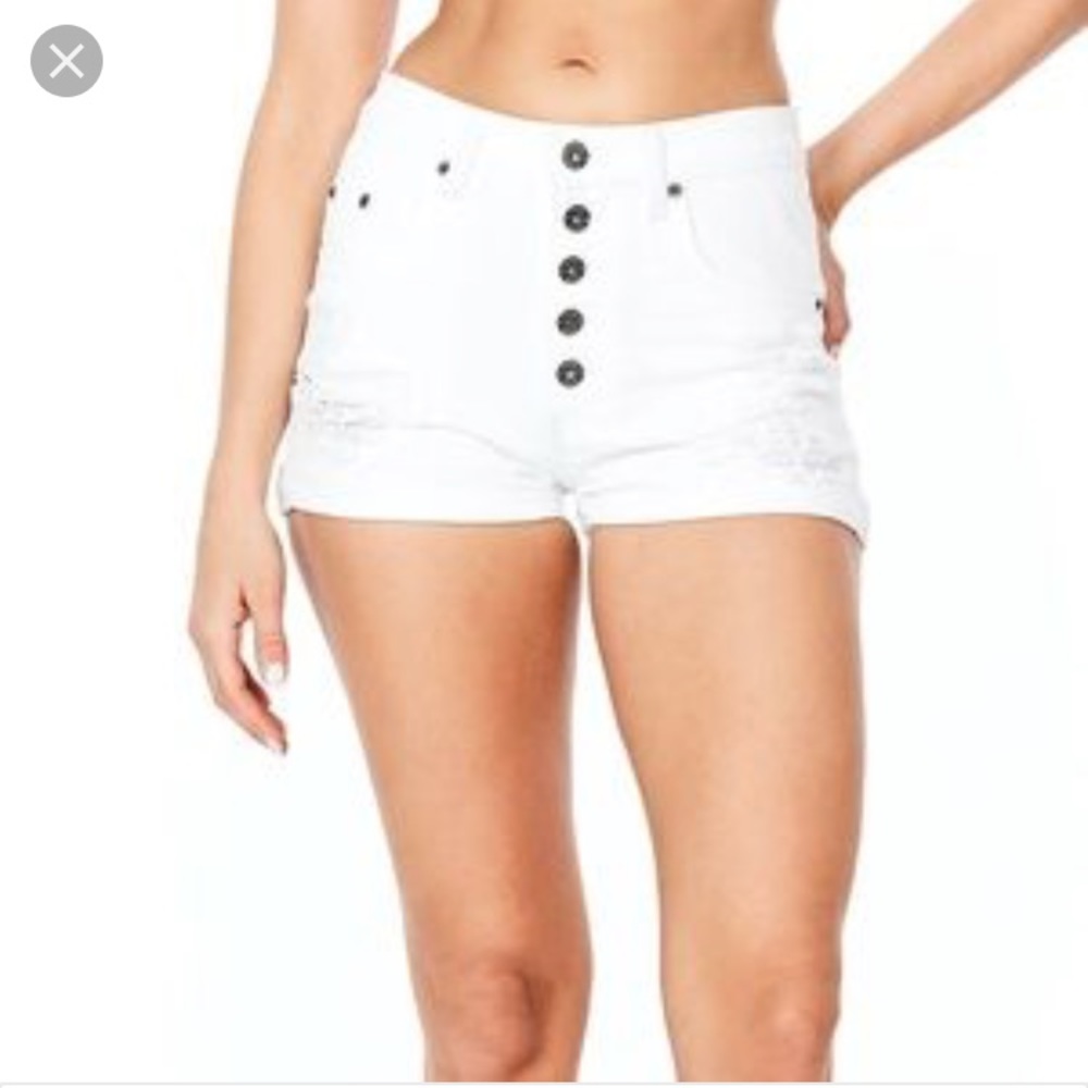 LF white high wasted shorts