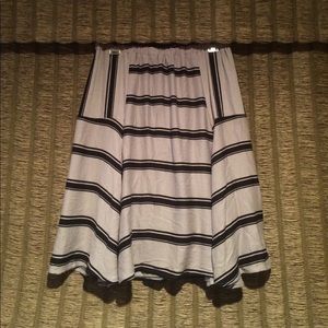 Ella Moss Anabel Stripe A Line Skirt • Grey Blk •M