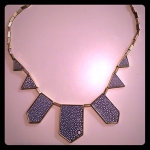 House of Harlow gold with blue collar necklace